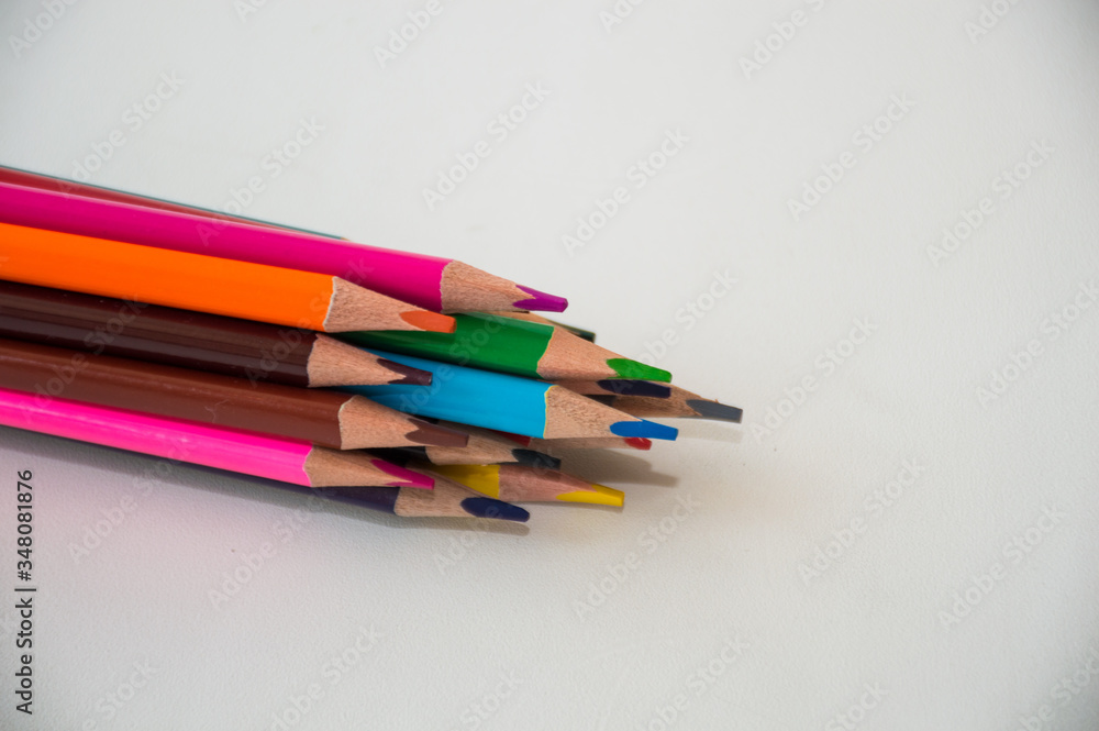 coloured pencils on white background coloured pencils on white background