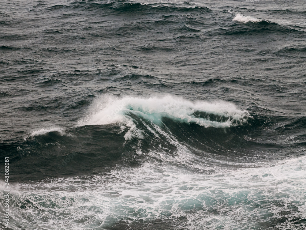 View on the waves at the middle of Atlantic ocean