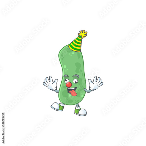 Amusing Clown enterobacteriaceae cartoon character mascot style