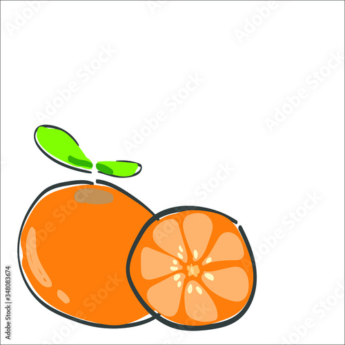 orange with leaves