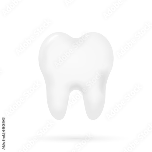 Realistic tooth illustration. Dental care and tooth restoration