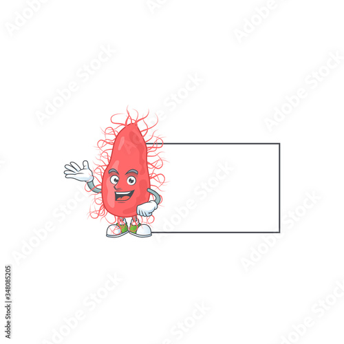 An image of escherichia with board mascot design style
