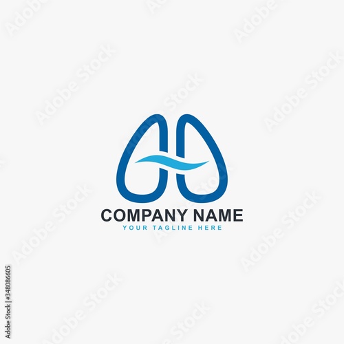Breathe logo design vector. Lungs care clinic abstract logo symbol.