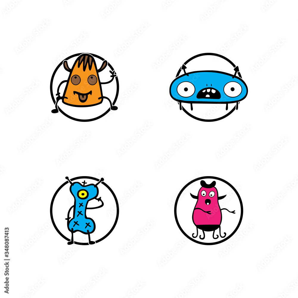 Cute cartoon monster. Vector funny monster character illustration design Cute cartoon monster. Vector funny monster character illustration design