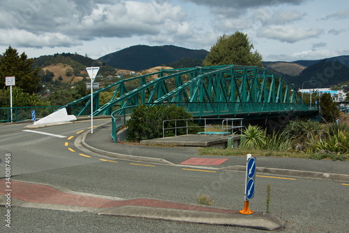 Road bridge over Maitai River in Nelson,Tasman Region on South Island of New Zealand
 photo