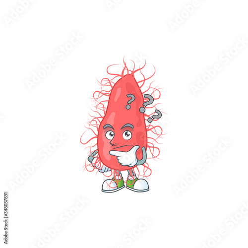 Escherichia mascot design concept having confuse gesture