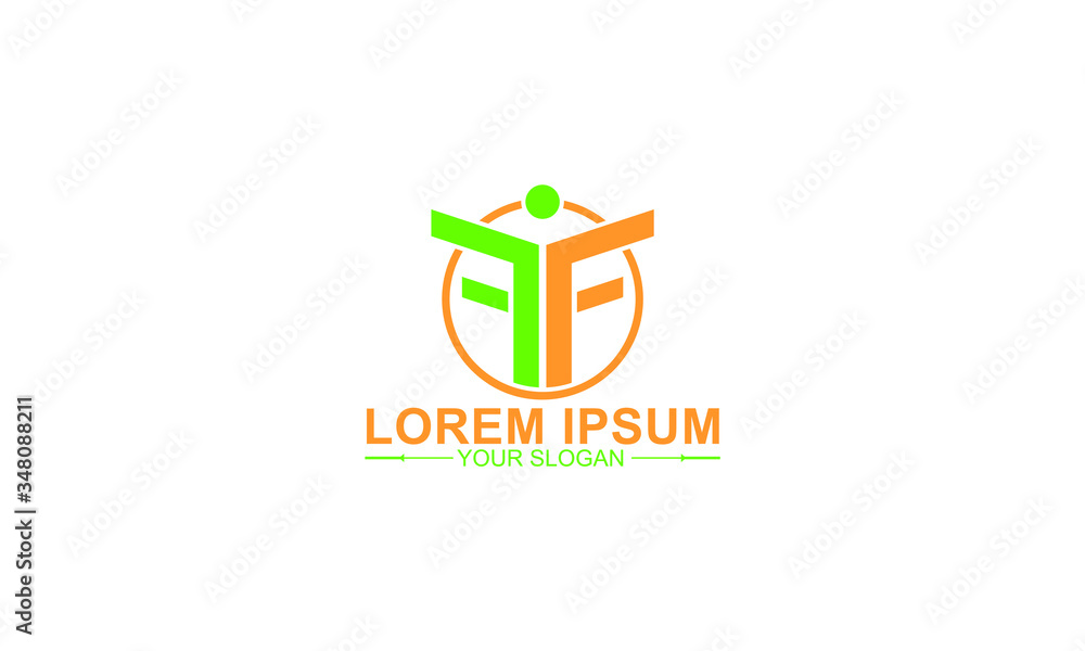 simple creative initial FF forming a human with arms outstretched, logo template vector icon for health, fitness, lifestyle or medicine industrial. simple creative initial FF forming a human with arms outstretched, logo template vector icon for health, fitness, lifestyle or medicine industrial.