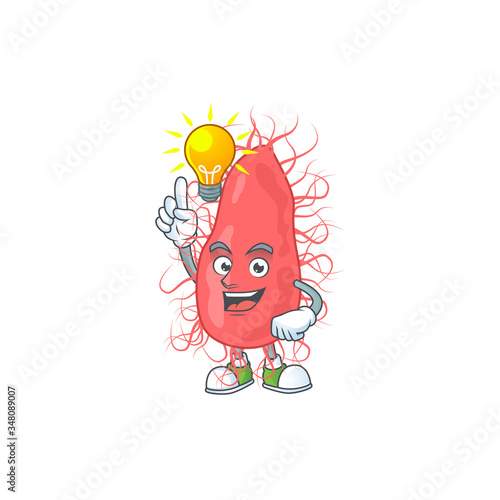 A genius escherichia mascot character design have an idea