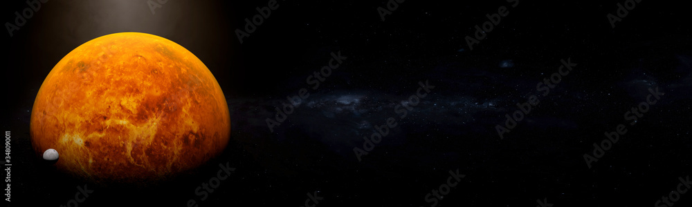 Venus in space with moons Stock Photo | Adobe Stock