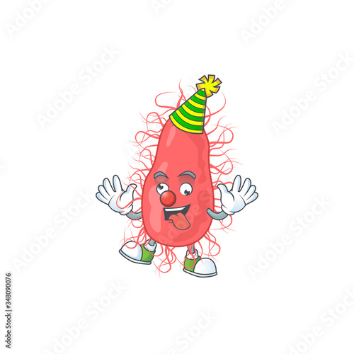 Amusing Clown escherichia cartoon character mascot style