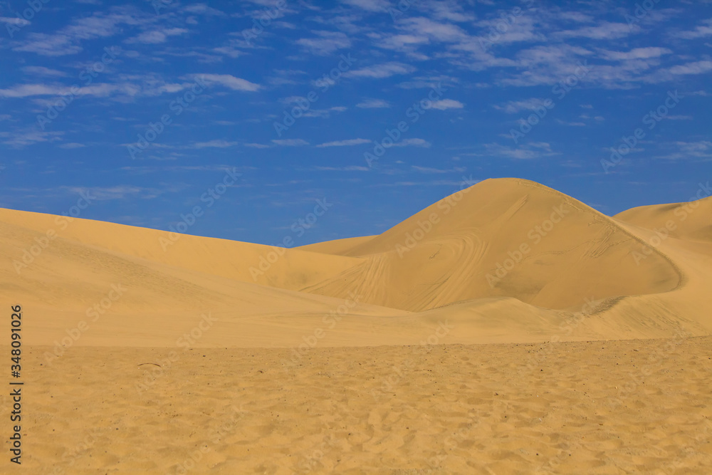 Sand dunes in the Atacama desert in Peru