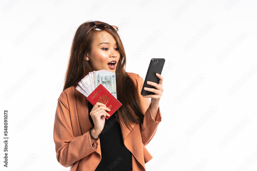 asian woman want to travel with passport on hand asian woman want to travel with passport on hand