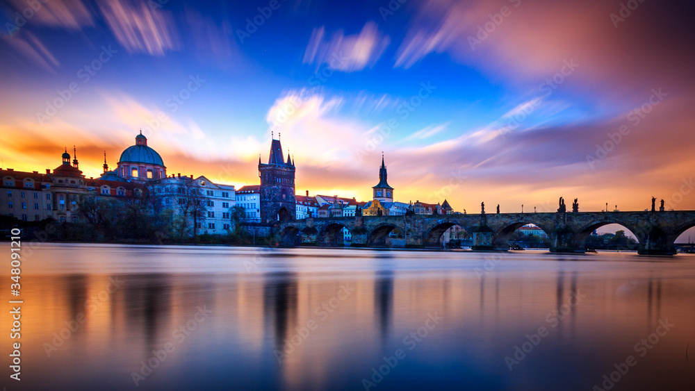 Prague, Charles Bridge in the morning