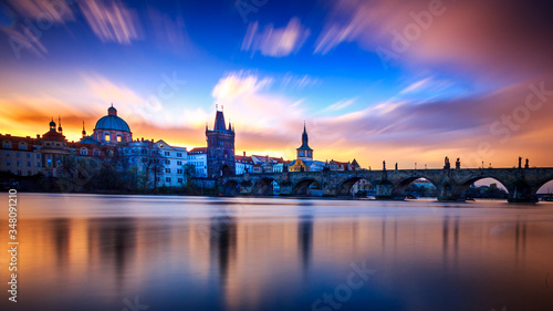 Prague, Charles Bridge in the morning