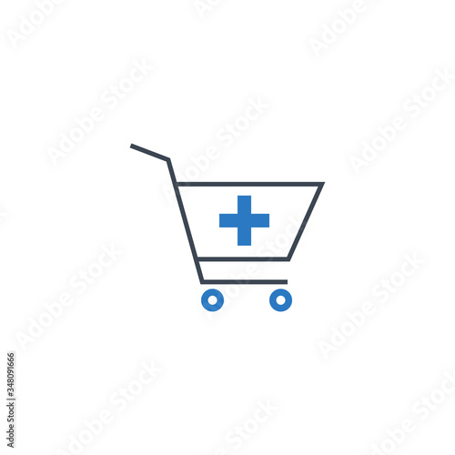 Drugstore Shopping related vector glyph icon. Isolated on white background. Vector illustration.