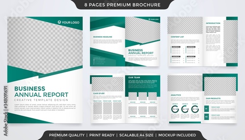 set of bifold brochure template design with abstract style and modern concept
