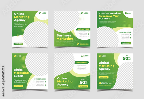 Online marketing agency banner for social media post template