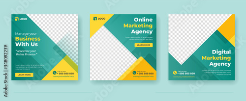 Digital business marketing banner for social media post template