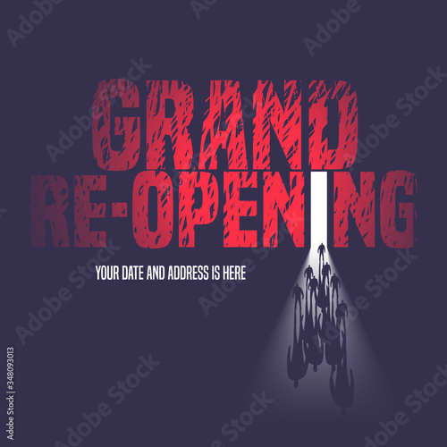 Grand opening or re-opening vector illustration, background
