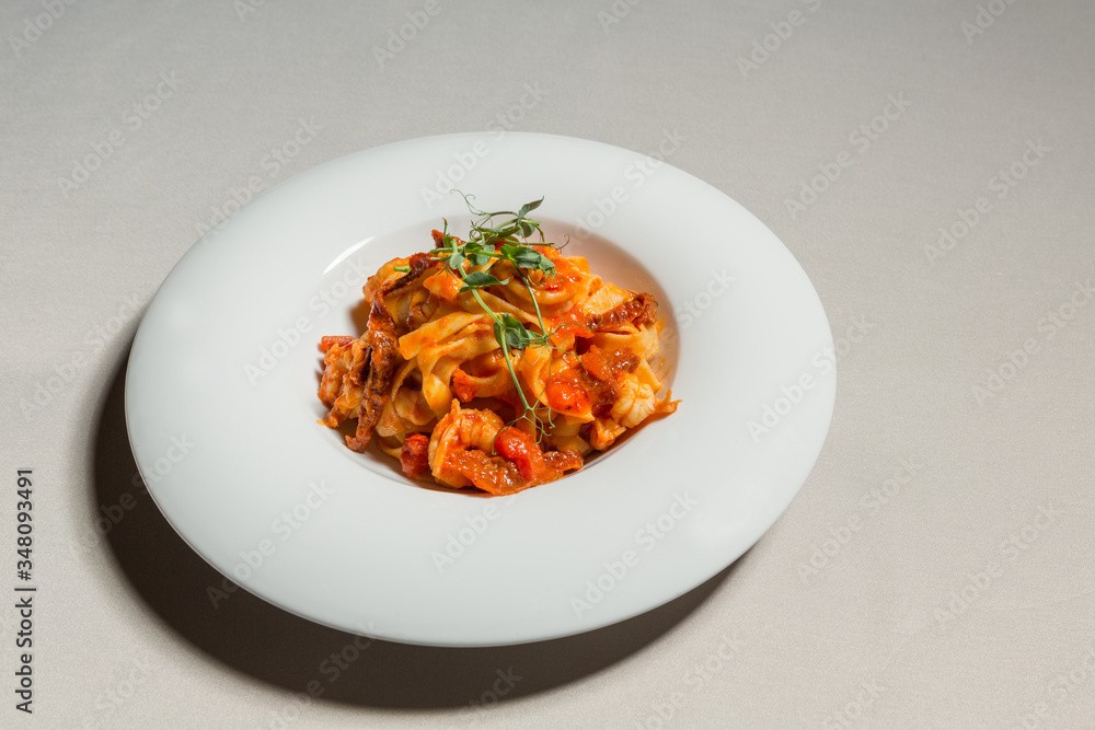 Creamy pasta with tomato and meat Creamy pasta with tomato and meat