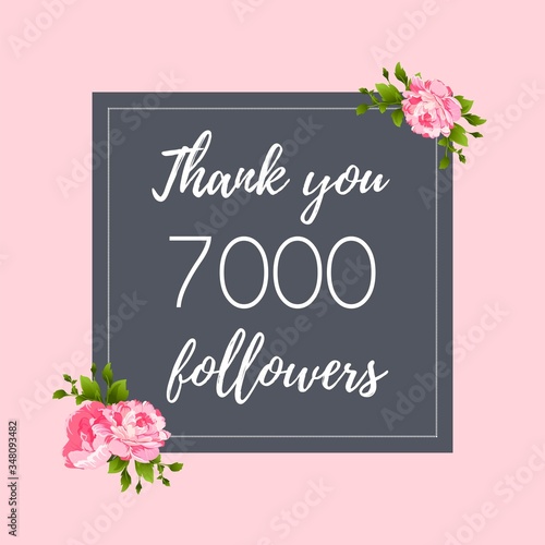 Thank you 7,000 followers social media banner, post © Irina