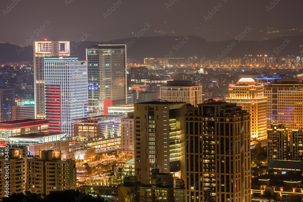 View at Taipei at night, Taipei, Taiwan, China, Asia View at Taipei at night, Taipei, Taiwan, China, Asia