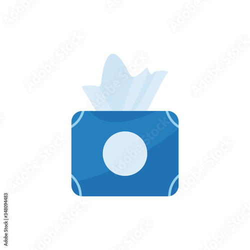 An open pack of wet wipes. vector