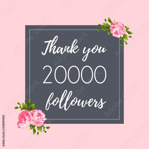 Thank you 20,000 followers social media banner, post © Irina