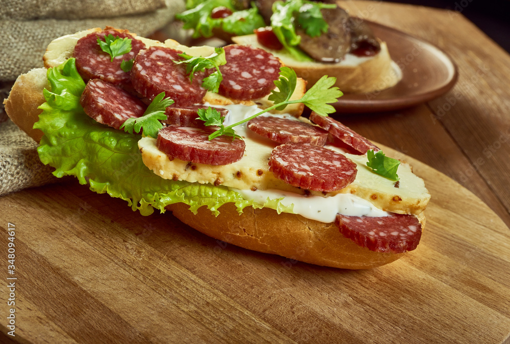Chorizo halloumi breakfast baguette Chorizo halloumi breakfast baguette