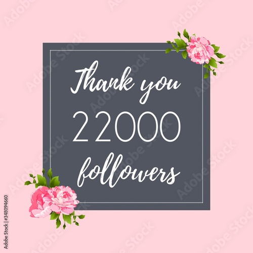 Thank you 22,000 followers social media banner, post © Irina