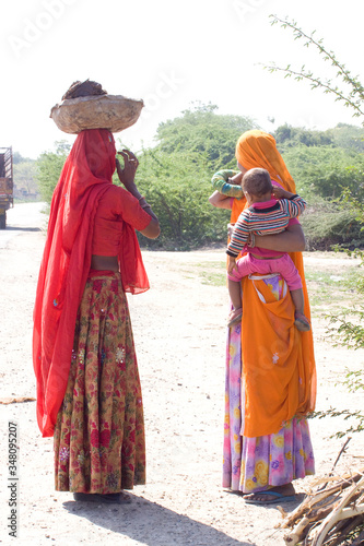 woman , traditional costume , Rajasthan , Rural India	