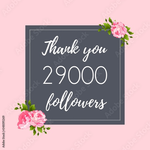 Thank you 29,000 followers social media banner, post © Irina