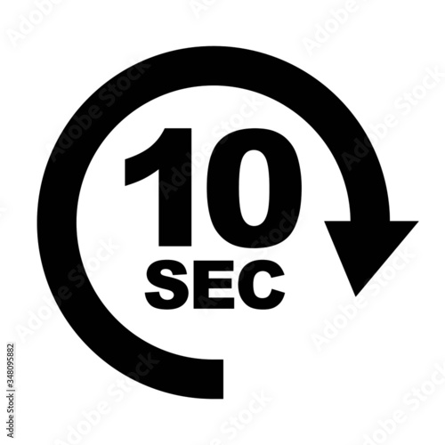 Ten seconds waiting timer vector illustration - Arrow shape icon 