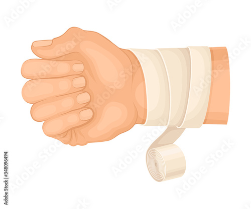 Bandaged Wrist Because of Injury or Wound Vector Illustration