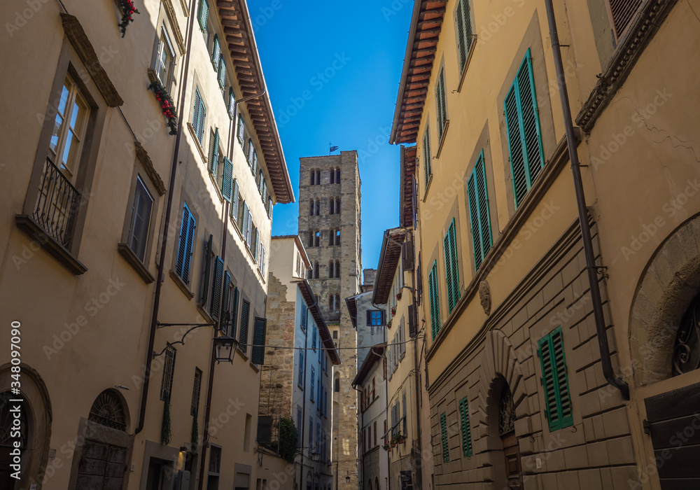 Arezzo (Italy) - The Etruscan and Renaissance city of Tuscany region. Here the historical center.