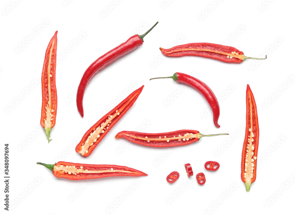 Hot chili pepper on white background Hot chili pepper on white background