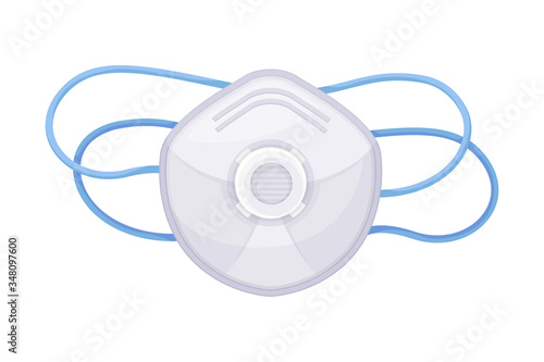 Medical Respirator or Face Mask as Virus Protection During Epidemic Wave Vector Illustration