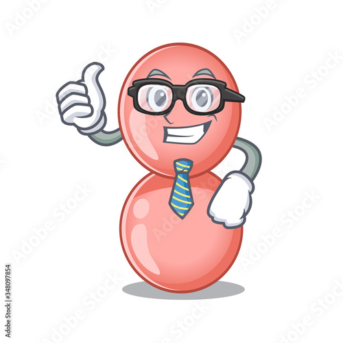 An elegant neisseria gonorrhoeae Businessman mascot design wearing glasses and tie photo