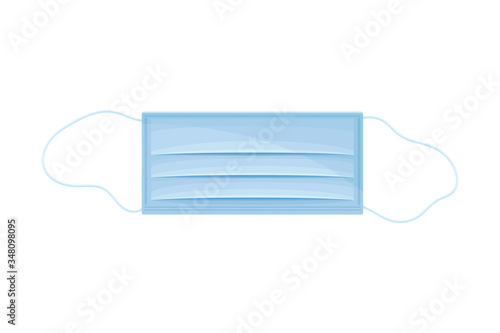 Medical Face Mask as Protection from Virus During Epidemic Wave Vector Illustration