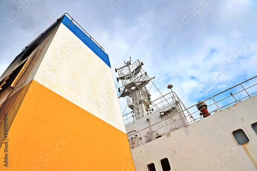 Картината върху платно Repainting the ship’s funnel and drawing the logo of the shipowner with members of the ship’s crew