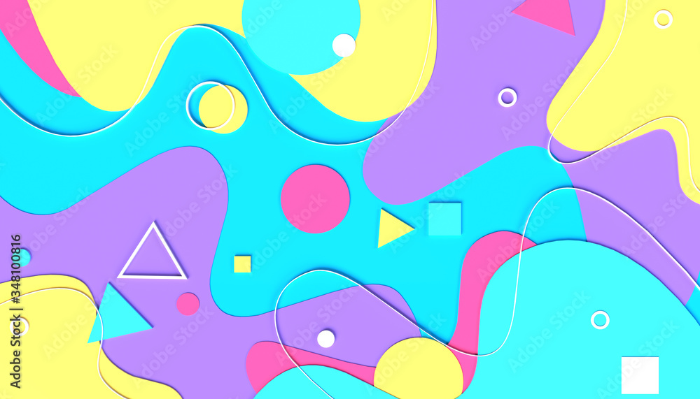 Colorful abstract background 3D illustration
