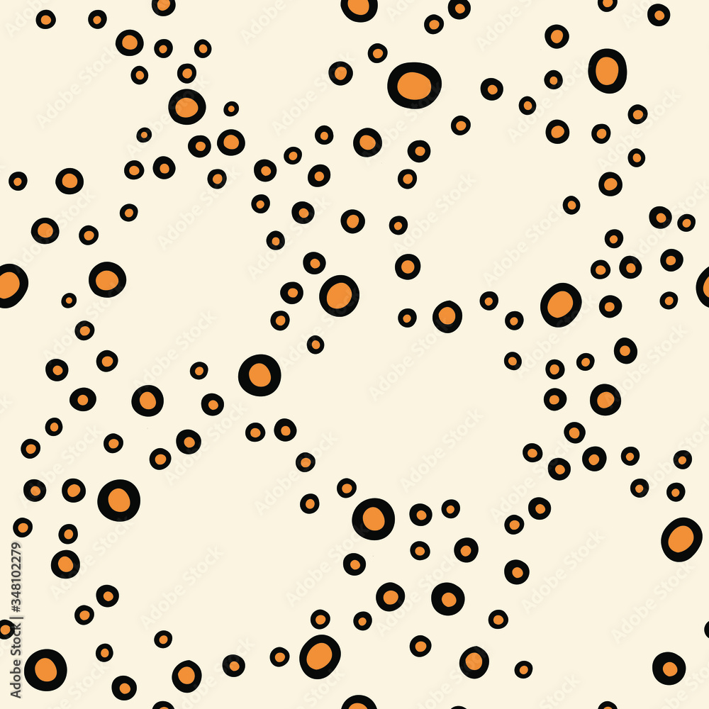 Abstract pattern with round shapes. Ovals placed in a chaotic manner. Color 2020. Vector seamless texture. Abstract pattern with round shapes. Ovals placed in a chaotic manner. Color 2020. Vector seamless texture.