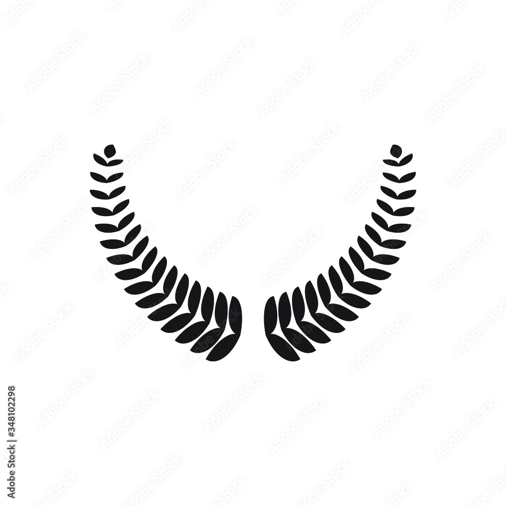 Laurel wreath silhouette icon design isolated on white background Laurel wreath silhouette icon design isolated on white background