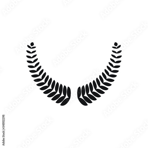 Laurel wreath silhouette icon design isolated on white background