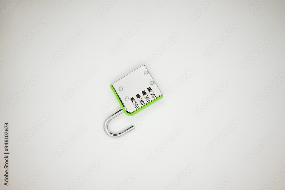 combination padlock isolated on white.
