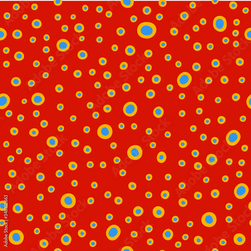 Abstract pattern with round shapes. Ovals placed in a chaotic manner. Color 2020. Vector seamless texture.