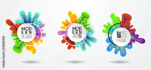Colorful dynamic fluid design for logo, presentstion and flyers