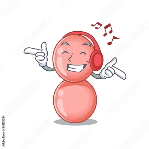 Neisseria gonorrhoeae Cartoon design concept listening music