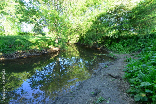 The River Mole in May in Horley in Surrey.