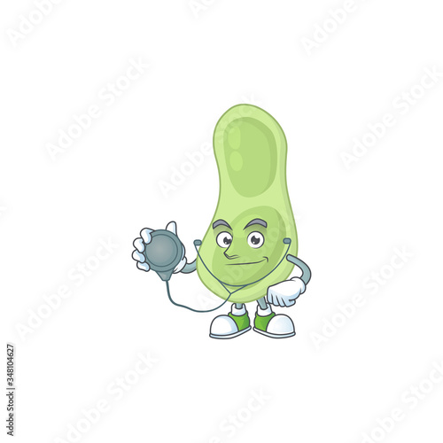 A dedicated Doctor staphylococcus pneumoniae Cartoon character with stethoscope